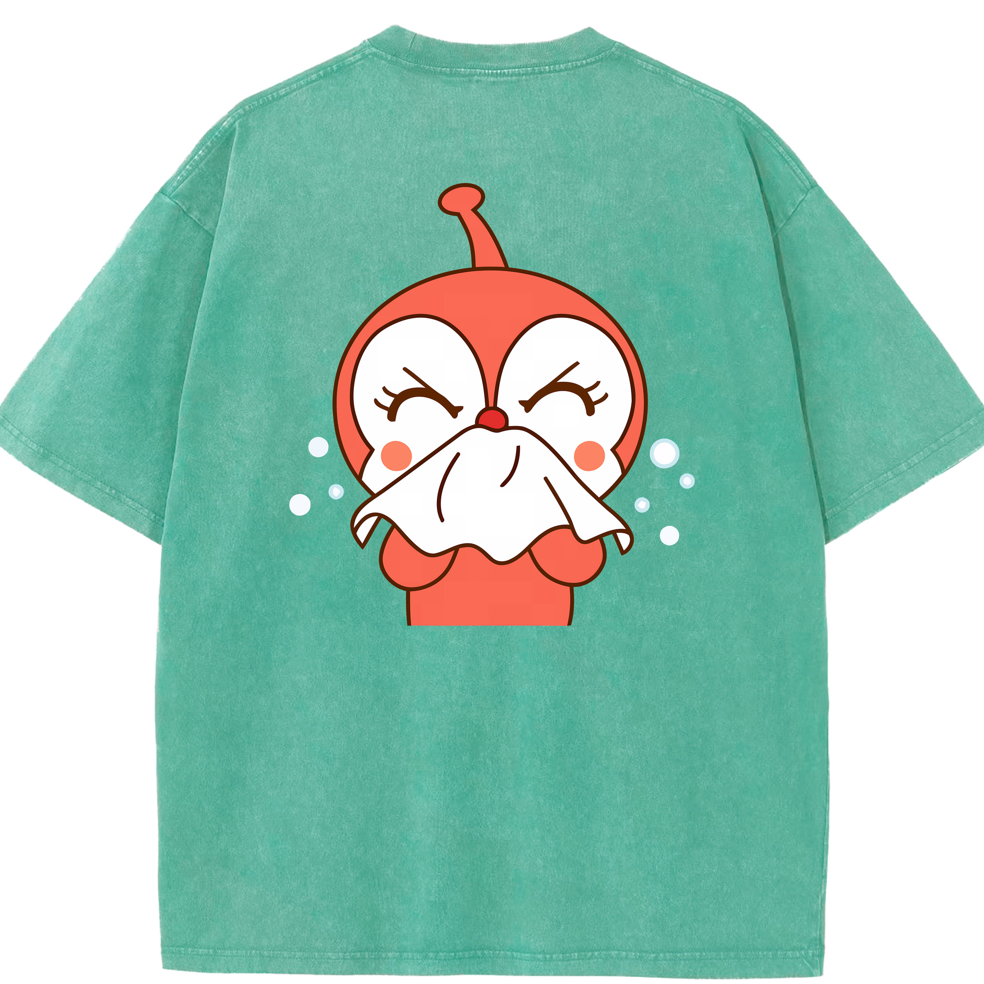 （画像用） アンパンマン Anpanman 綿100% ヴィンテージ風 半袖Tシャツ（背面プリント）
